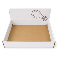Caja de Papel Corrugado Plegable Personalizada para Comida para Llevar, Caja con Asa para Waffles, Caja para Sándwiches de Pollo