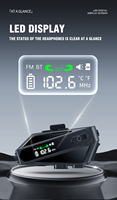 Casque de moto avec interphone C6, portée de 520 m, communication audio bidirectionnelle, radio FM pour la conduite à moto