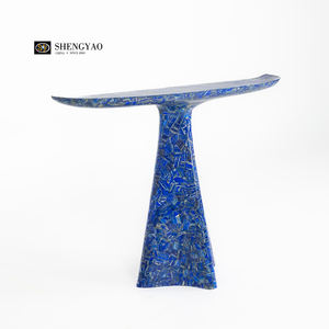 Muebles de piedras preciosas naturales de lujo, mesa de consola de piedra de rubí rojo para entrada de sala de estar - Product Image 3