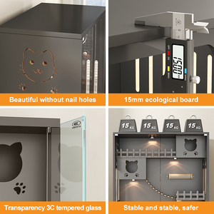 Villa de Lujo para Gatos de Madera Maciza con Gran Espacio, Nueva Jaula Cerrada a Prueba de Humedad con Rascador, Muebles para Gatos de Interior - Product Image 6