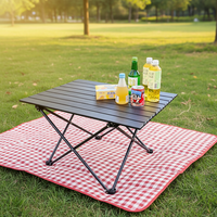 Table de camping pliable ultra-légère taille XL, noire, en acier carbone haute résistance, mobilier d'extérieur pour le camping et les pique-niques