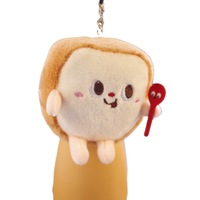 Cadeaux pour enfants, jouets en peluche doux amusants avec motif de hamburger, de pain grillé et de frites, porte-clés personnalisé, pendentif de poupée 3D