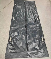 Sac mortuaire en PVC noir imperméable et durable avec poignées à barre pivotante, style européen, accessoires funéraires pour cercueil - Vente en gros