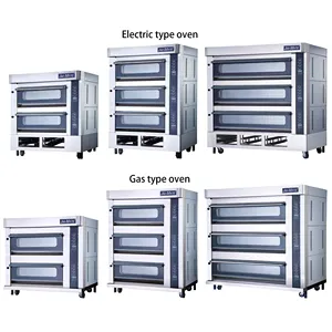 Preço de venda de fornos elétricos comerciais a gás para equipamentos de cozimento, fornos industriais de 2-3 andares para assar bolos e pão