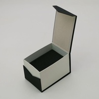 Boîtes à montres en carton haut de gamme personnalisées en gros, à couvercle rabattable, rectangulaires, avec doublure en flanelle abricot et emballage pour montres connectées avec dorure à chaud