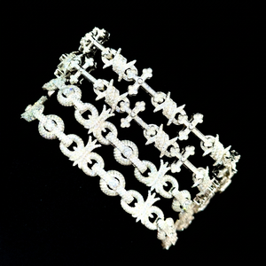 สร้อยข้อมือชุบทอง 18K ประดับเพชรโมอิสซาไนต์ VVS สำหรับผู้ชาย พร้อมสายแบบ Fine Link สไตล์ฮิปฮอป เหมาะสำหรับใส่ไปงานปาร์ตี้ของแร็ปเปอร์ - Product Image 1