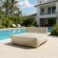 Chaise longue de piscine, Canapé pouf relax, Canapé sans structure pour villa, Canapé sans structure en mousse éponge granulaire rugueuse