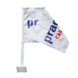 Personalized US Flag Car Flags with Window Clip Sublimation Customizable Promotional Banners