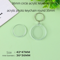 Bingkai Foto Akrilik Bulat 38mm 36mm untuk Gantungan Kunci, Photobooth 1x3, Strip Foto 35mm