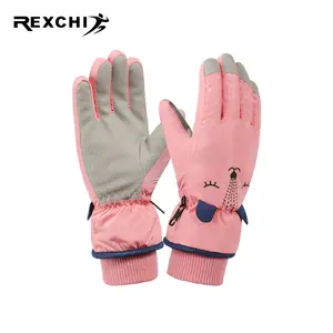 REXCHI DRST22 Winter Warm Snowboarding Customized Gloves Children Kids Snow Mittens Waterproof Skiing Breathable Cheap Glove