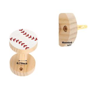 Wooden <b>Curtain</b> <b>Hook</b> Baseball Style Wall Mounted Solid Wood <b>Curtain</b> Holder For Bedroom Living Room - Product Image 2