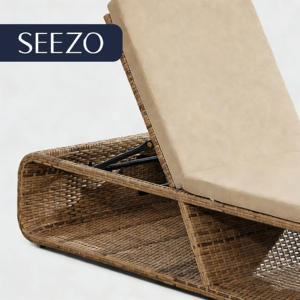 كرسي استلقاء خارجي محمول عالي الجودة من الخوص الحديث، مصنوع من المعدن والراتان والحديد، مقاوم للأشعة فوق البنفسجية، مع صندوق تخزين، مناسب للفيلات والشواطئ - Product Image 4