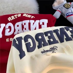 เสื้อฮู้ดดี้ผู้ชายไซส์ใหญ่ ผ้าโพลีเอสเตอร์คอตตอนคุณภาพสูง ขายส่ง พร้อมสกรีนโลโก้แบบดิจิตอล 3 มิติ พิมพ์ลายนูน - Product Image 3