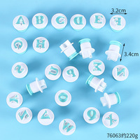 Moule en plastique pour 26 lettres majuscules, minuscules et chiffres, outils de pâtisserie pour impression, estampage et découpe, démoulage facile