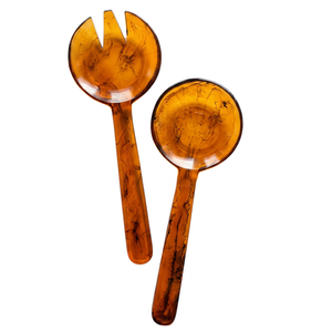 High Quality Resin <b>Salad</b> Server Set Handmade Eco Friendly Dishwasher Safe Wedding Gift <b>Salad</b> <b>Tools</b> Serving Utensils Premium - Product Image 1