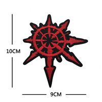 Autocollants en tissu brodés Warhammer 40K, symbole rouge, badge Velcro pour sac à dos extérieur, médaille de moral