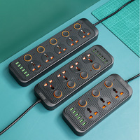 Multiprise multi-ports avec ports USB, rallonge multifonction avec interrupteur, prise domestique multi-prises, câblage intelligent