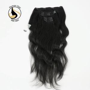 Extension de cheveux non traités avec clips, extensions de cheveux naturels ondulés bon marché de style vietnamien - Product Image 6