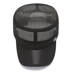Snapback Cap Breathable Mesh Flat Top Hat For Men Outdoor Sun Protection Black - Product Image 2