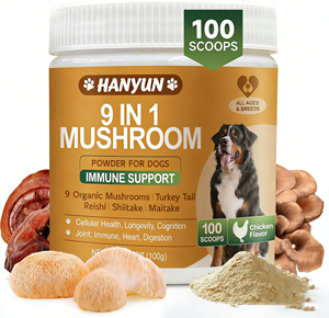 Complément alimentaire 9 en 1 pour chiens - Champignon Turkey Tail pour chiens - avec Turkey Tail, Reishi, Lions Mane - Product Image 1