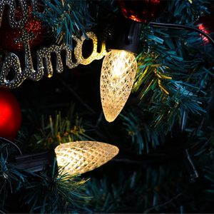 Ultra Bright Outdoor Commercial Grade C9 Warm White LED Christmas Light Bulbs Faceted 120Volt - Product Image 2