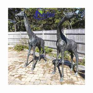 Große lebensgroße Bronze Messing Giraffe Familie Statue Outdoor Garten Dekorationen-Kupfer Wildtier Skulptur aus Metall Handwerk - Product Image 5