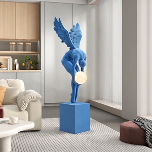 Décoration de maison nordique résine Angle Figurine lampe de luxe Bluetooth haut-parleur ange bureau décoration de la maison accessoires cadeau résine artisanat - Product Image 4