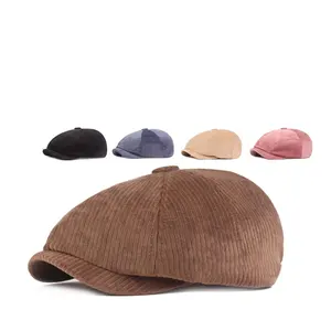 Factory Wholesale High Quality Unisex Newsboy Hat Custom Cotton Ivy Style Multiple Styles Casual Daily Beach Outdoors Plain