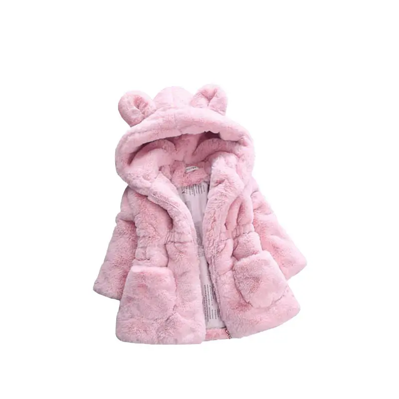 Baby girls winter coat rabbit ear hooded children jacket for girls outerwear