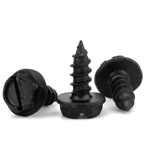 # <span class=keywords><strong>8</strong></span> tornillos autorroscantes negros de cabeza hexagonal ranurada con brida de 3/<span class=keywords><strong>8</strong></span>" 2/56 para matrícula - Product Image 6