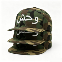 Gorra de Hip Hop con Logotipo Árabe Bordado en 3D Personalizado, Gorra Snapback de 6 Paneles, Estilo Urbano, Alta Calidad, Venta al Por Mayor, OEM, ODM
