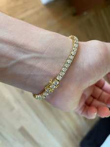 Pulsera de tenis de moissanita de oro macizo de 18 quilates 2,5mm-4mm VVS1 D Color pasa diamante probador GRA certificado regalo de boda perla - Product Image 2