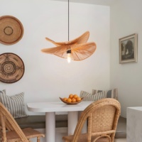 E-ticaret sıcak satış Modern kenevir halat kolye ışık amerikan tarzı Rattan asılı lamba yemek odası restoran ışık