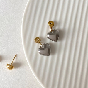 Boucles d'oreilles cœur en acier inoxydable Boucles d'oreilles mode Bijoux Femmes <span class=keywords><strong>Les</strong></span> Boucles D'oreilles Femme De Luxe Inox Bijoux Plaqué ou - Product Image 4