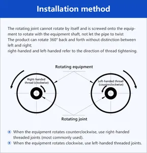 Conexión giratoria de un solo paso de 360 grados a través de gas, rosca interna y externa G3/8 ", producida por Eayonsy Model HQ0103