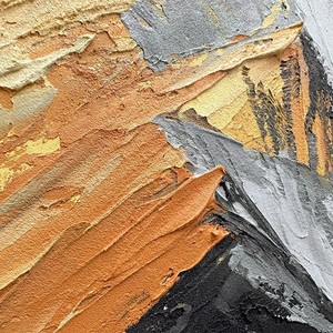 Hand Painted Oil Painting Gold Mountain Abstract <b>Art</b> Modern Minimalist Wall Hanging For Living Room Entryway Decor - Product Image 3