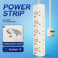 Multiprise industrielle portable standard européenne avec interrupteurs indépendants et deux ports Type-C (certifiée SASO)