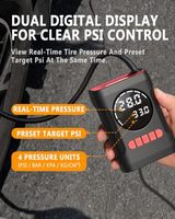 Gonfleur de pneus portable 12V 150 PSI avec affichage numérique et arrêt automatique, gonflage rapide, lumière d'urgence pour voitures, motos, vélos, ballons