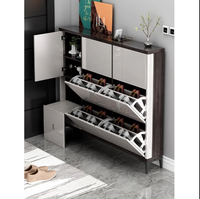 Zapatero Abatible Ultra Fino Para La Entrada Del Hogar Mueble Recibidor De Madera Estrecho Con Cajones Basculantes