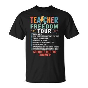 Camiseta Teacher The Freedom Tour, diseño divertido para las vacaciones de verano, color negro, unisex, talla para adultos - Product Image 1