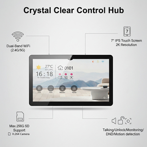 Système d'interphone vidéo IP Hiwink 2K avec lecteur de paume et identification faciale, déverrouillage biométrique 5-en-1, sonnette Wi-Fi Tuya avec moniteur intérieur - Product Image 3