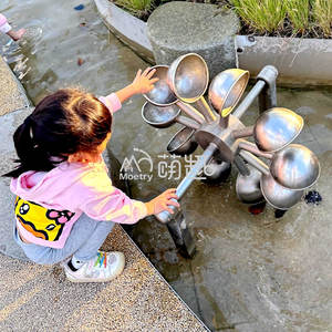 Moetry rueda hidráulica de acero inoxidable, equipo de juego de rueda de agua giratoria educativa para escuela o parque para uso residencial - Product Image 2