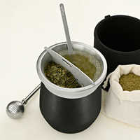 WEVI Ensemble de Yerba Maté Isotherme 8oz en Acier Inoxydable à Double Paroi avec Tasse, Bombilla Intégrée et Filtre à Feuilles Séparé