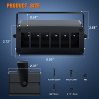 Boîtier d'interrupteurs à bascule 3-6 voies avec support en aluminium, voltmètre et prise USB pour bateau, voiture, camping-car, camion – Installation détachable, idéal pour le bricolage