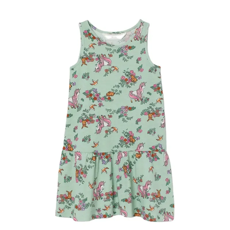 Bio-Baumwolle Frühlings kleid Kinder drucken Mädchen Tank Rock Sommer kleines Mädchen Kleid ärmellose Mädchen Kleider