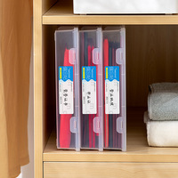 Boîte de rangement empilable Conteneur de magazines avec boucle Portable Project Case Transparent PP Plastique Papier de bureau A4 Multifonction