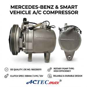 AC.100.3006 ACTECmax قطع غيار تكييف سيارات المدينة، ضاغط تكييف دوار أوتوماتيكي 109 مم 3PK 12 فولت لسيارات مرسيدس <span class=keywords><strong>بنز</strong></span> سمارت OE 1602300111 A1602300111 - Product Image 2