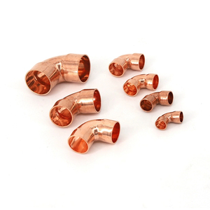Toptan özelleştirilmiş sıhhi tesisat malzemeleri 1/2 "90 ° dirsek bakır kırmızı boru bağlantı parçaları - Product Image 2