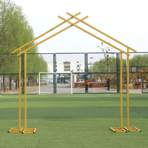 Accessoires de mariage de haute qualité Festival fête arc hexagonal étagère dorée porte de fleurs 2.5M nouvelle scène de mariage fond <span class=keywords><strong>ballon</strong></span> arc - Product Image 3