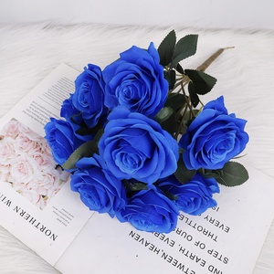 Bouquet de roses artificielles en soie pour la décoration de la maison et de mariage, vente chaude, bouquet de 10 têtes de roses artificielles - Product Image 6